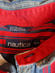 Vintage Nautica Hemd Gestreift Grau Rot XL