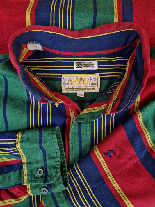 Vintage Camel Hemd Gestreift Bunt XXL