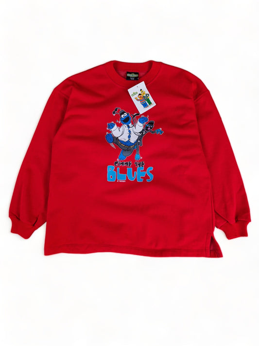 Vintage Henson Sweater Sesam Street Deadstock Rot (Kindergröße 122) XS-S