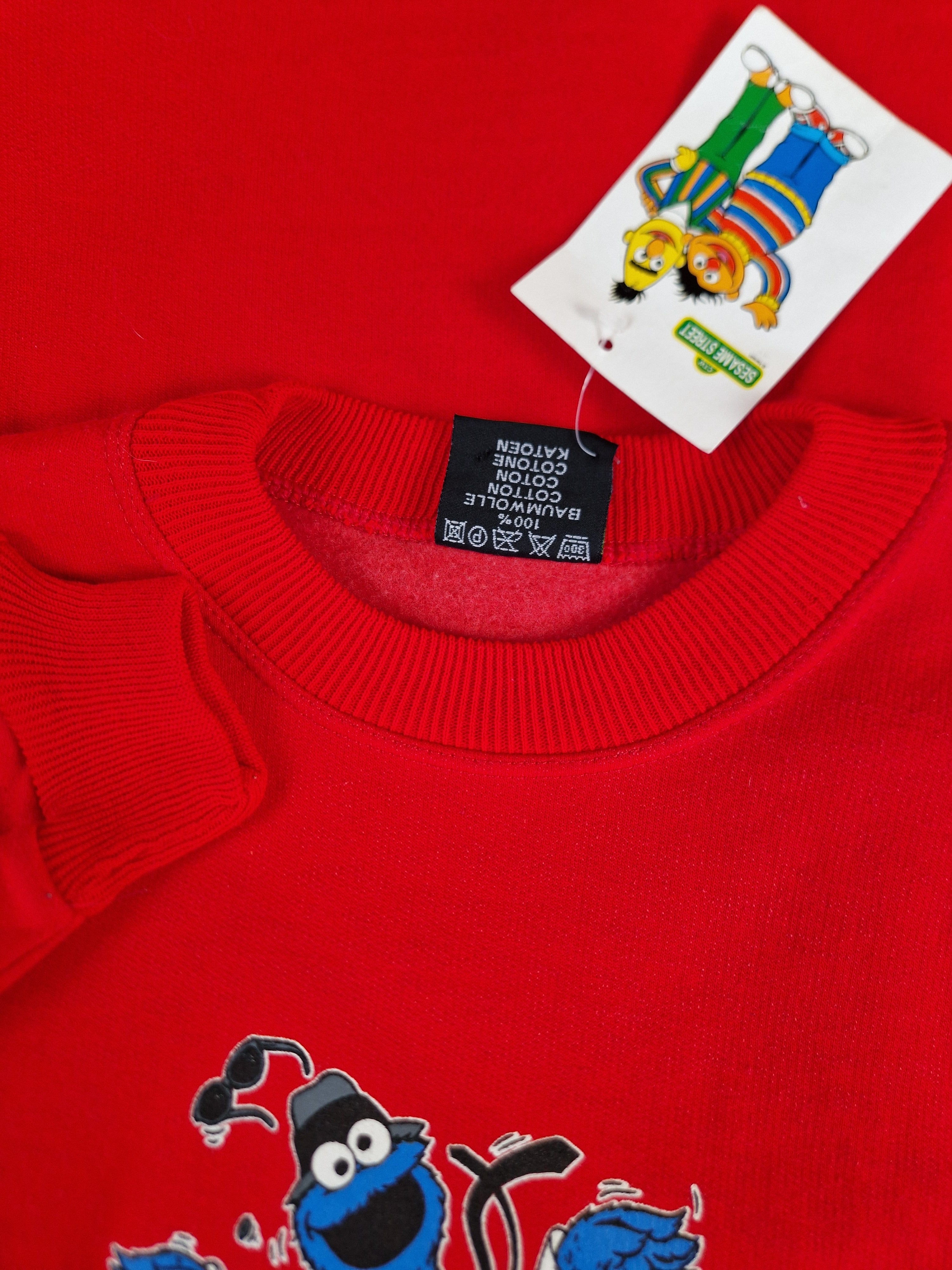 Vintage Henson Sweater Sesam Street Deadstock Rot (Kindergröße 122) XS-S