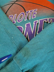 Vintage Nutmeg Mills Sweater Hornets NBA Merch Made In USA Petrol Grün L