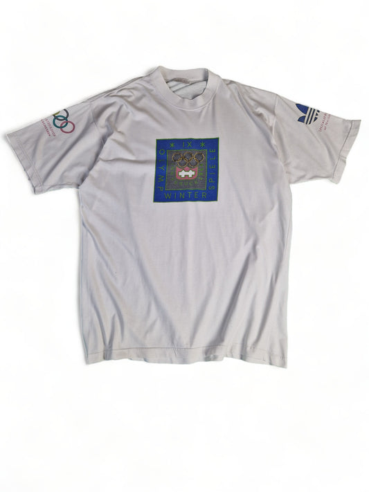 Rare! Vintage Adidas T-Shirt Olympia Olympic Games 1964 Innsbruck 90s Weiß (D8) L