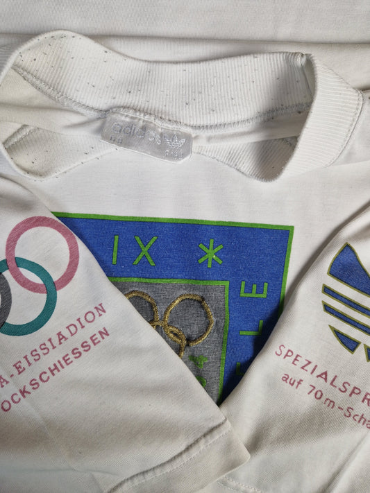 Rare! Vintage Adidas T-Shirt Olympia Olympic Games 1964 Innsbruck 90s Weiß (D8) L