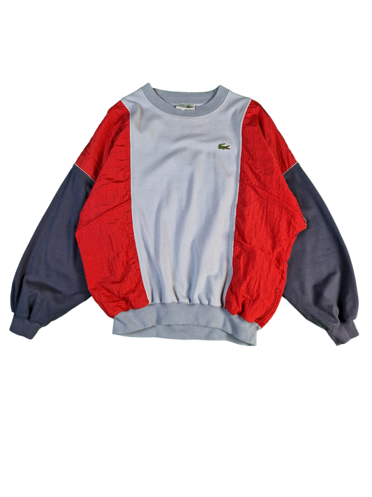 Vintage Lacoste Sweater Made in France Grau Rot (4) M