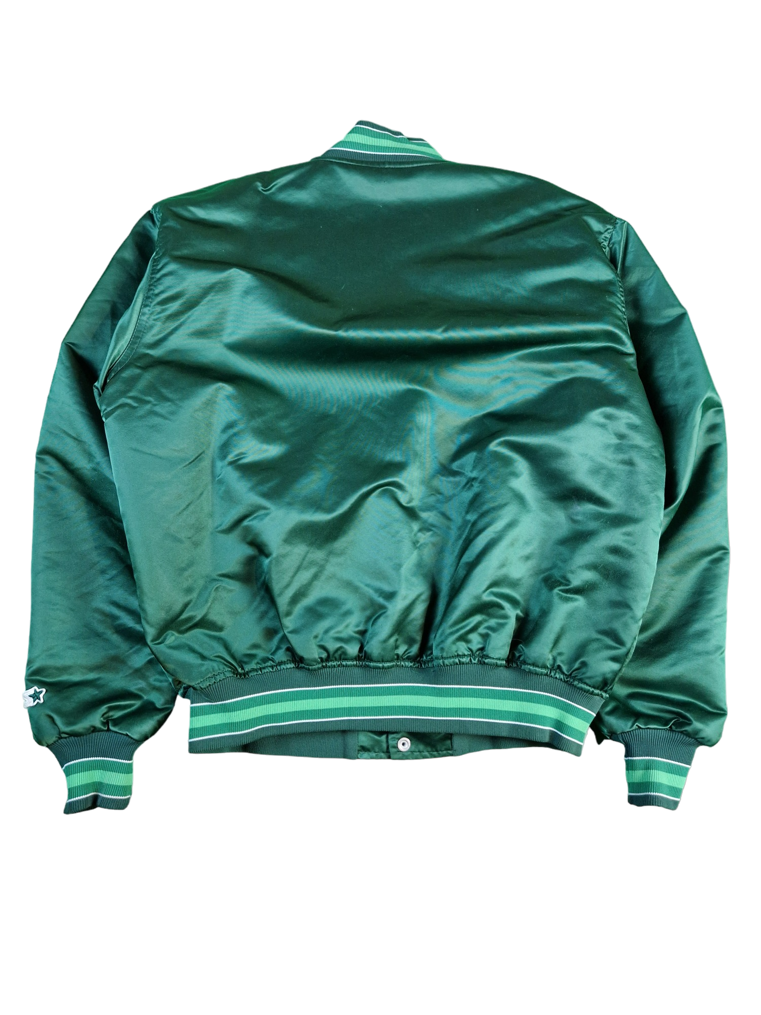 Rare! Vintage Starter Collegejacke Satin Milwaukee Bucks Made In Korea Glänzend Grün L-XL