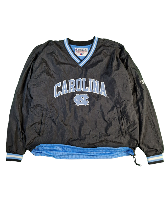 Vintage Champion Windbreaker Reversible University Carolina Hellblau Schwarz L-XL