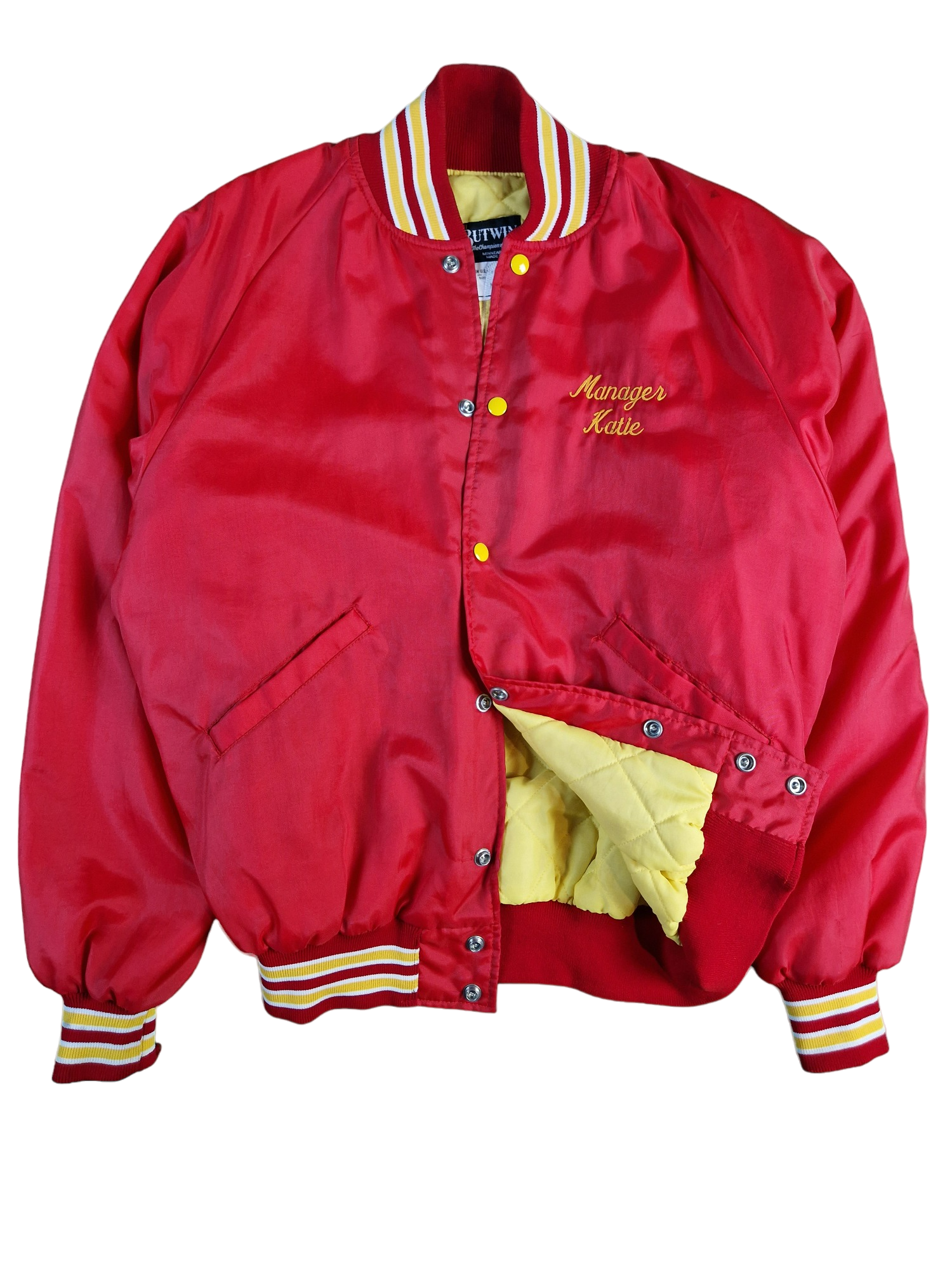 Vintage Butwin Bomberjacke 80s Coronado Hockey Made In USA Rot M