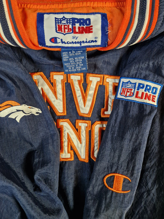 Champion Windbreaker Pro Line Denver Broncos Dunkelblau Orange L