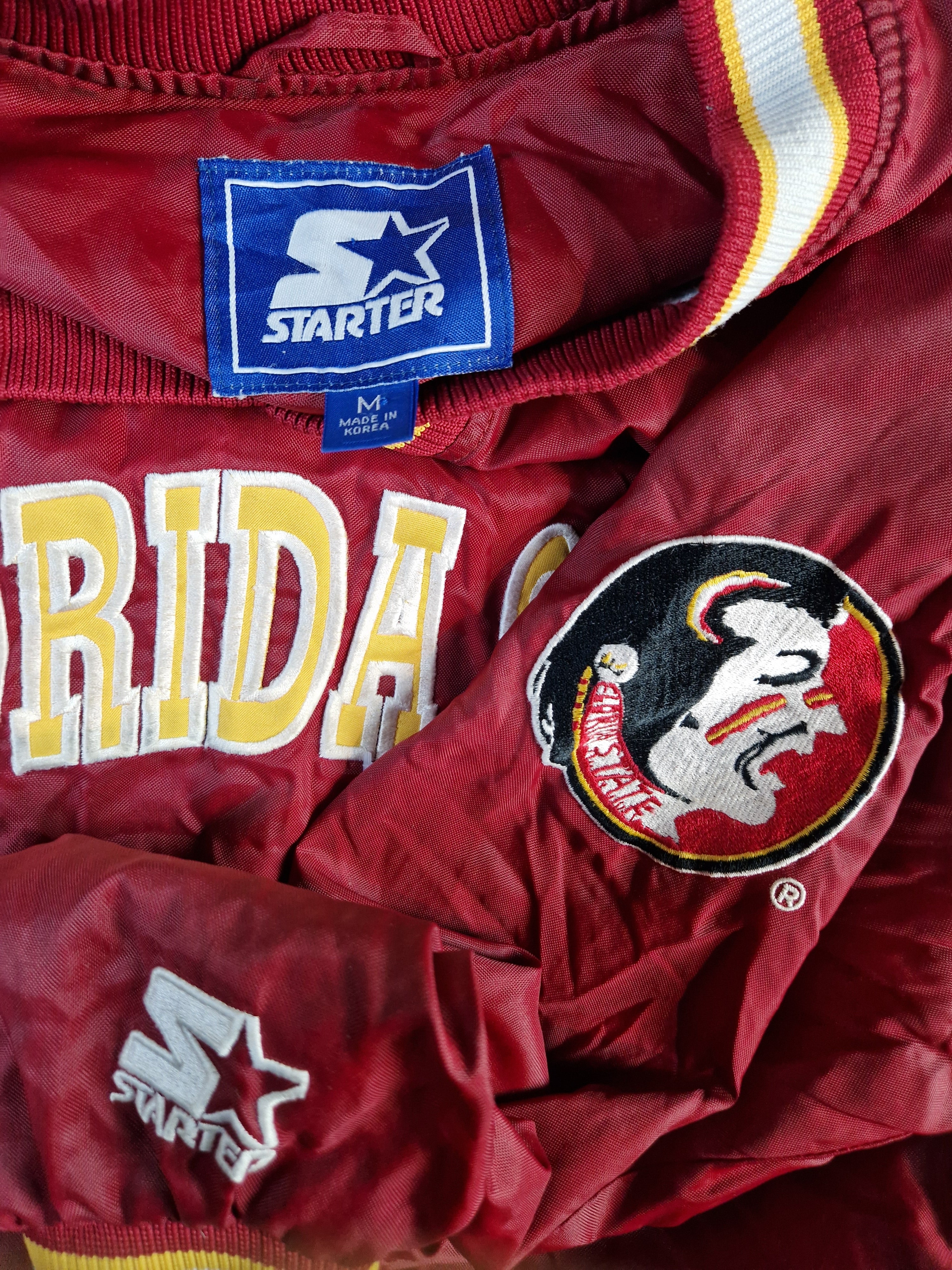 Vintage Starter Windbreaker Florida State Seminoles Made In Korea Rot M