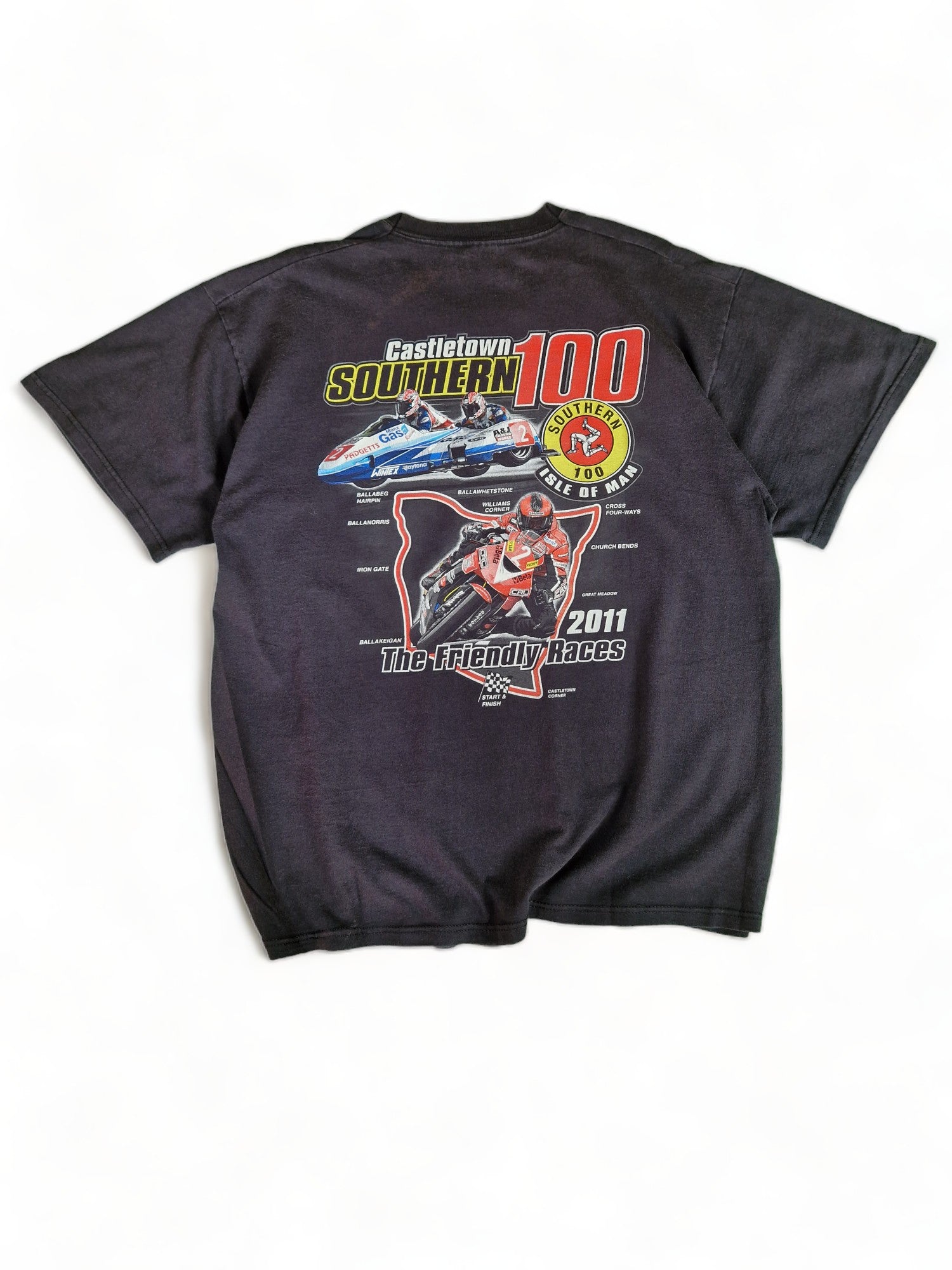 Fruit Of The Loom Shirt Isle Of Man "The friendly races" Schwarz XL - RareRags