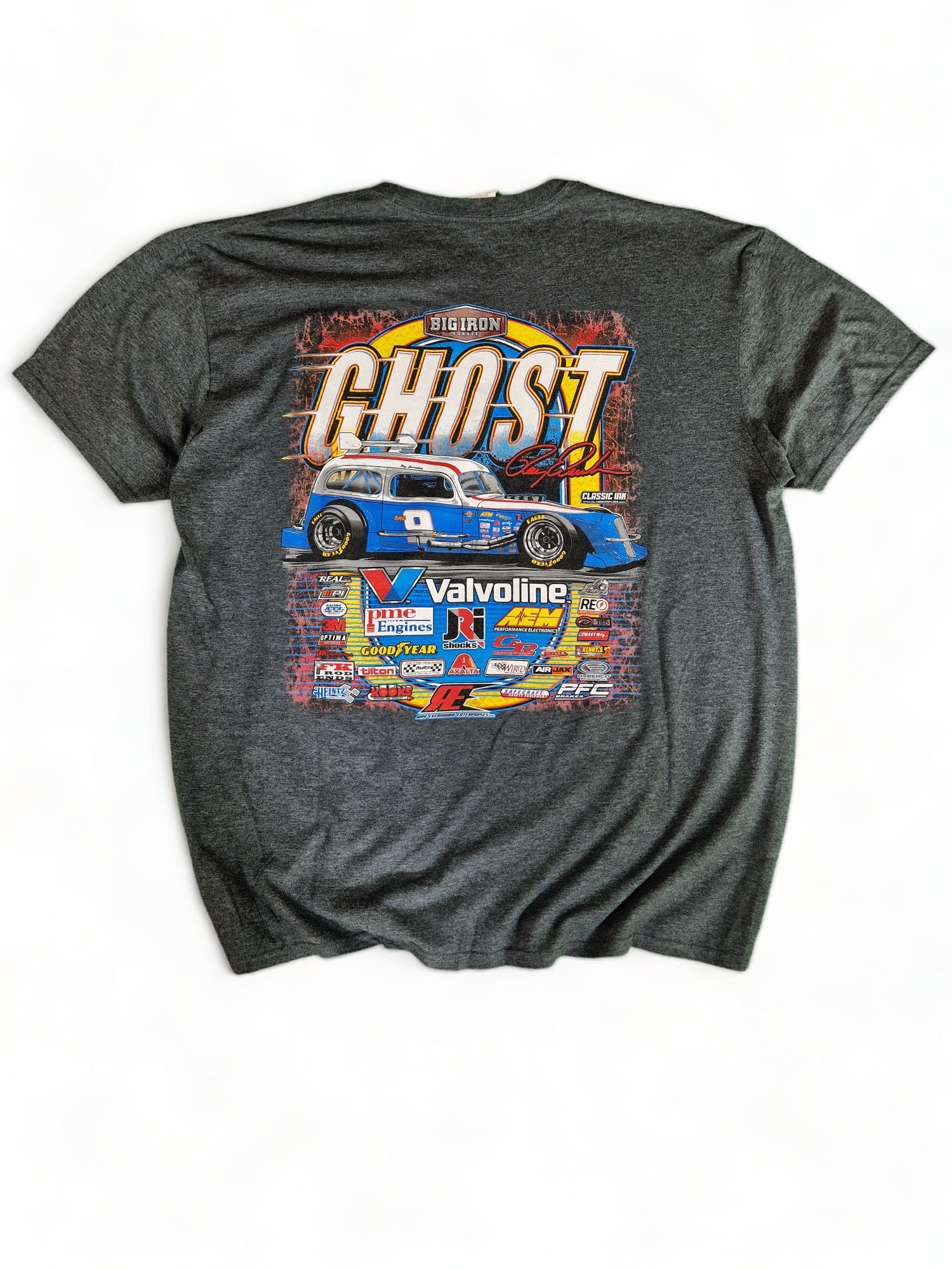 Gildan Shirt Big Iron Garage "Ghost" Grau XXL - RareRags