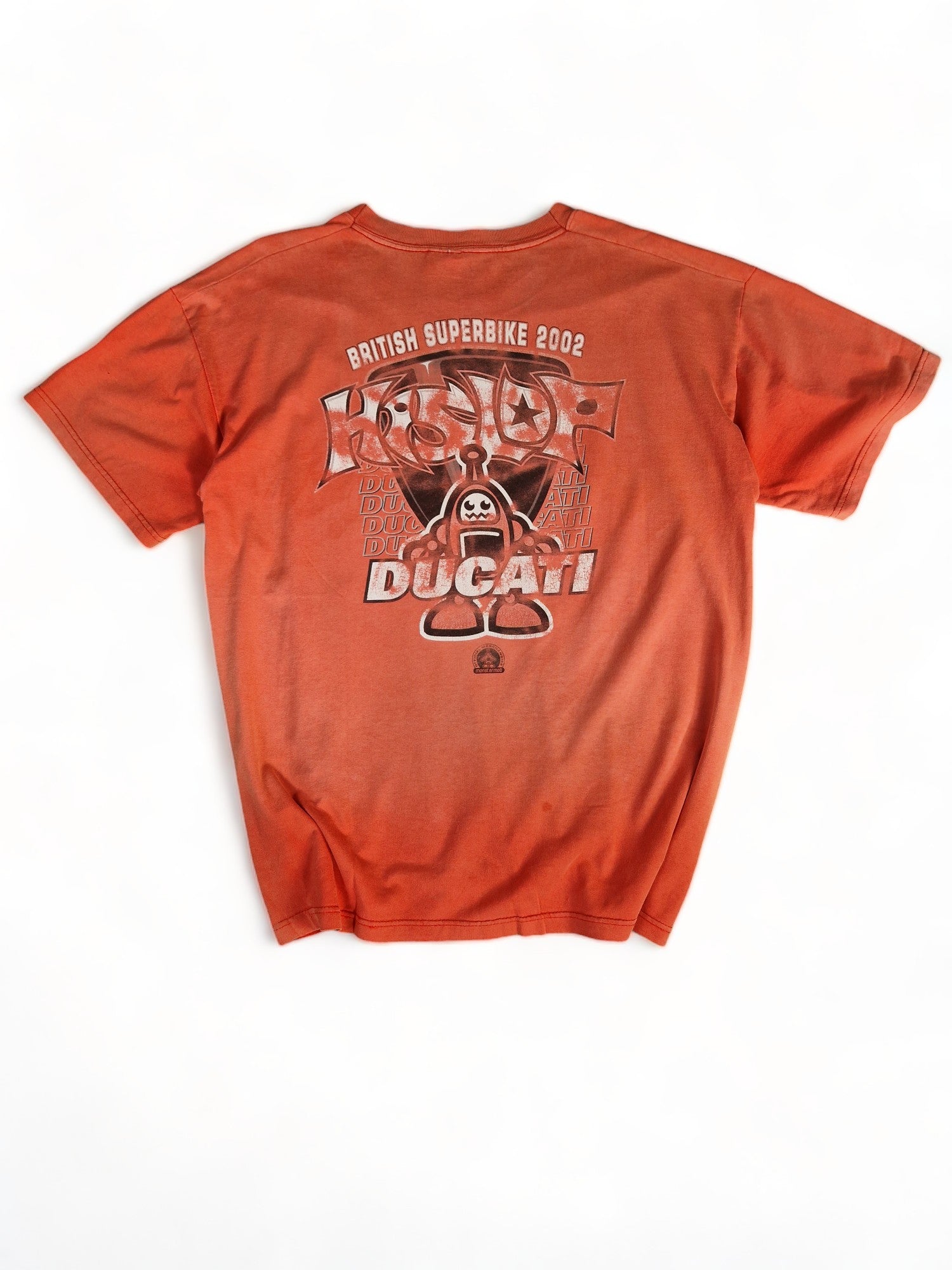 Screen Stars Shirt British Superbike 2002 Ducati Steve Hislop Orange XL - RareRags