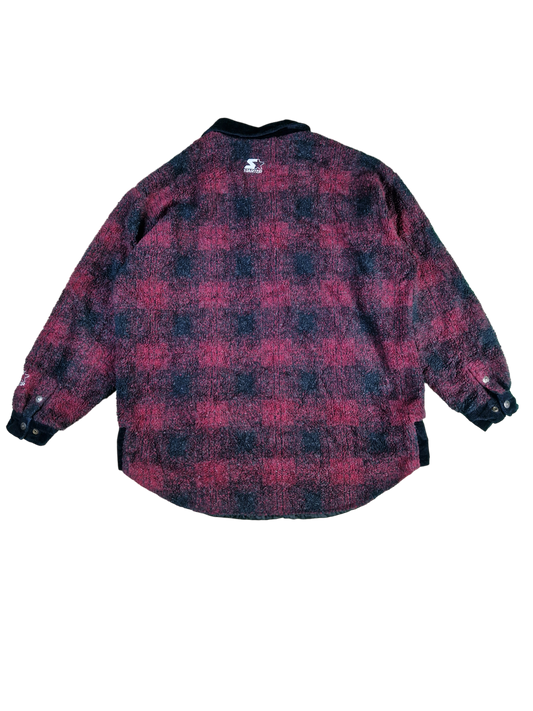 Vintage Starter Fleecejacke Terrain Made In Korea Rot Schwarz L