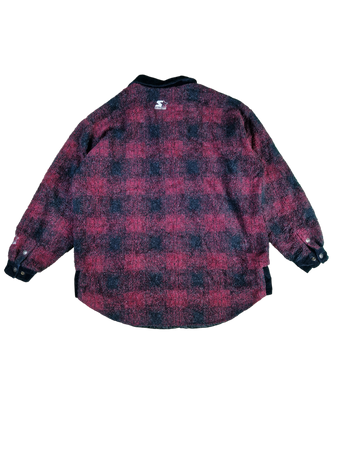 Vintage Starter Fleecejacke Terrain Made In Korea Rot Schwarz L