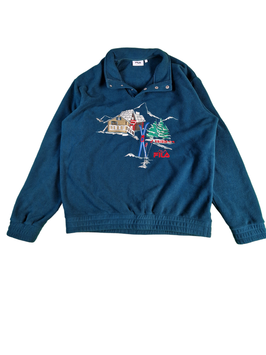 Fila Fleecejacke Retro Alpine Ski Dunkelgrün L