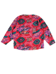 Vintage Fila Fleecejacke Druckknöpfe Rundhals Blumen Made In Italy Rot Lila (40) M-L