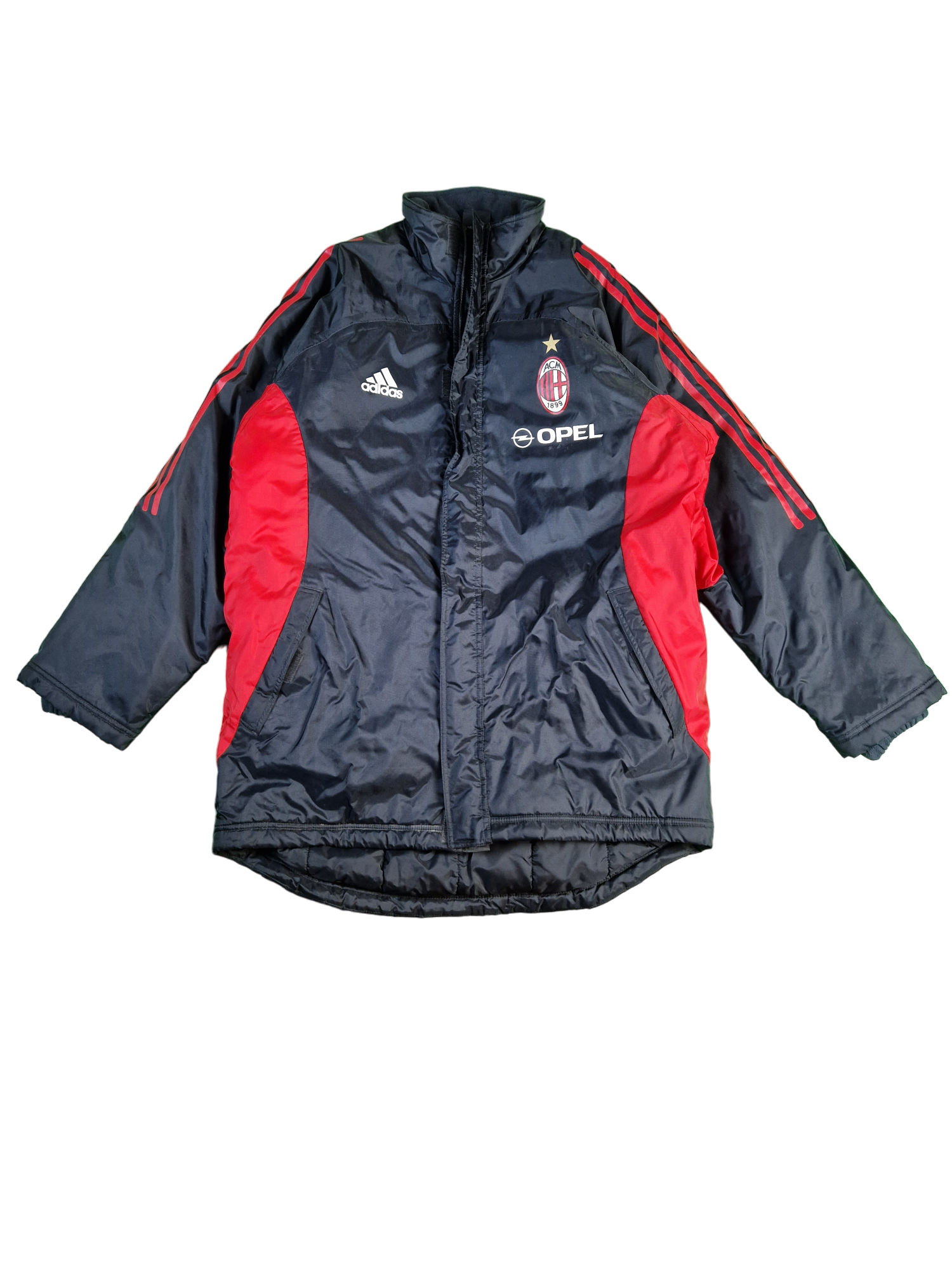 Adidas Winterjacke AC Milan Merch Opel Rot Schwarz (D7) L-XL