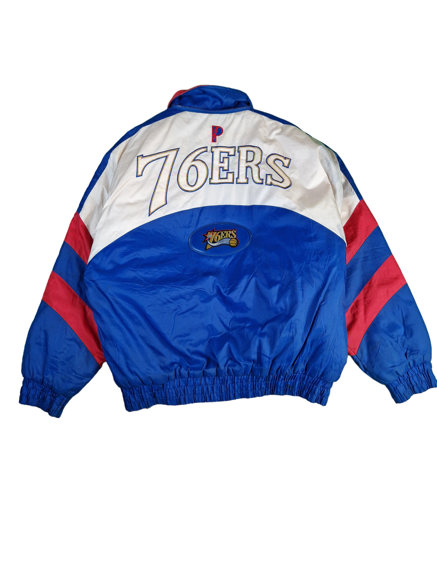 Vintage Pro Player Winterjacke NBA Basketball 76ers Made In Korea Blau Weiß L
