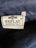 Vintage Replay Jacke Leicht Backstitching Made In Italy Schwarz XL