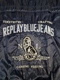 Vintage Replay Jacke Leicht Backstitching Made In Italy Schwarz XL