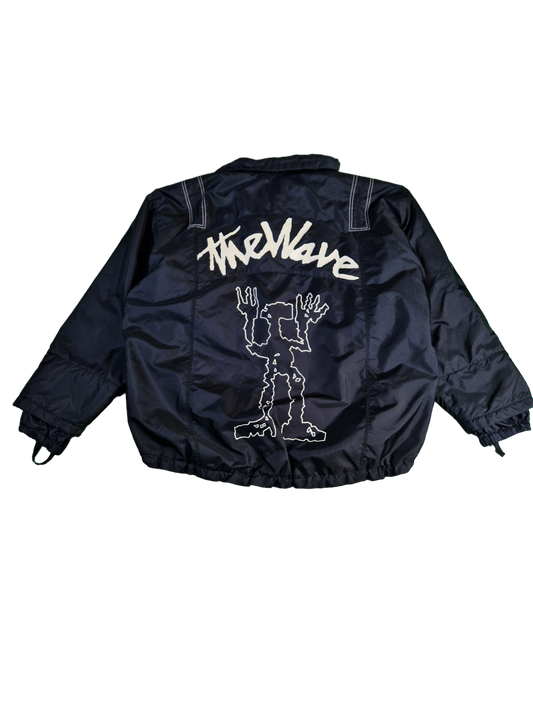 Rare! Vintage JetSet Jacke "The Wave" Swiss RiRi Zip Mit Fleece Schwarz L-XL