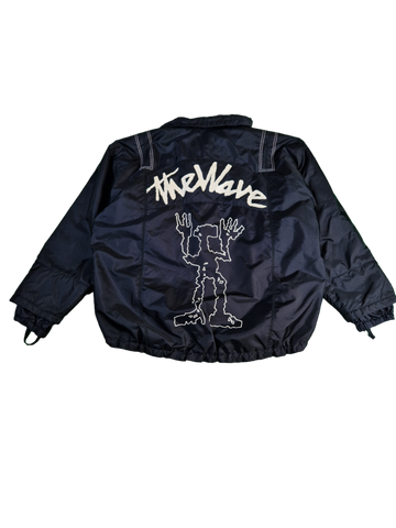 Rare! Vintage JetSet Jacke "The Wave" Swiss RiRi Zip Mit Fleece Schwarz L-XL