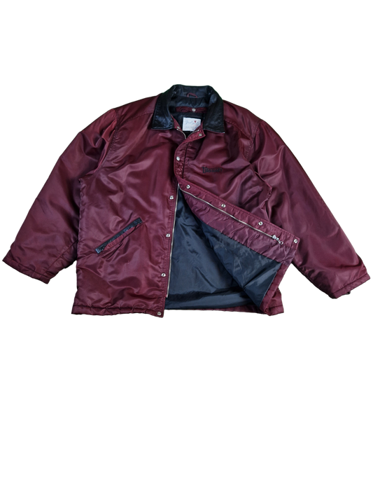Vintage Diesel Sport Jacke Leicht Gefüttert Lederkragen Backstitching XL