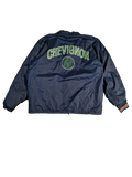 Vintage Chevignong Jacke Leicht Gefüttert Backprint Blau Grün XL