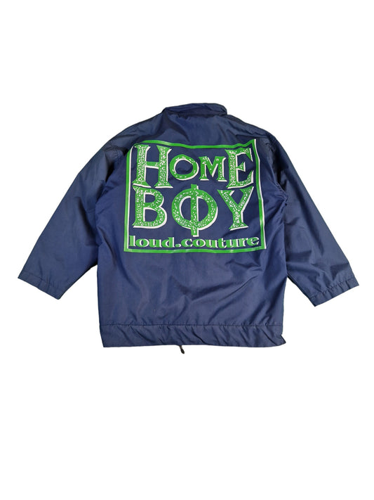 Vintage Home Boy Jacke Leicht Gefüttert "Loud.Couture" Blau Grün S-M
