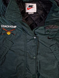 Vintage Nike Jacke / Parker "Coach Kemp" Defekter Reißverschluss Dunkelgrün L-XL
