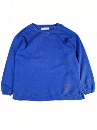 Vintage Just Garmenz Sweater "JeezNo" Backprint Y2K Optik Blau XL-XXL
