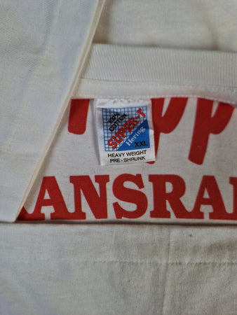 Vintage Jerzees Shirt "Stoppt Transrapid" Protest Single Stitch Weiß XXL
