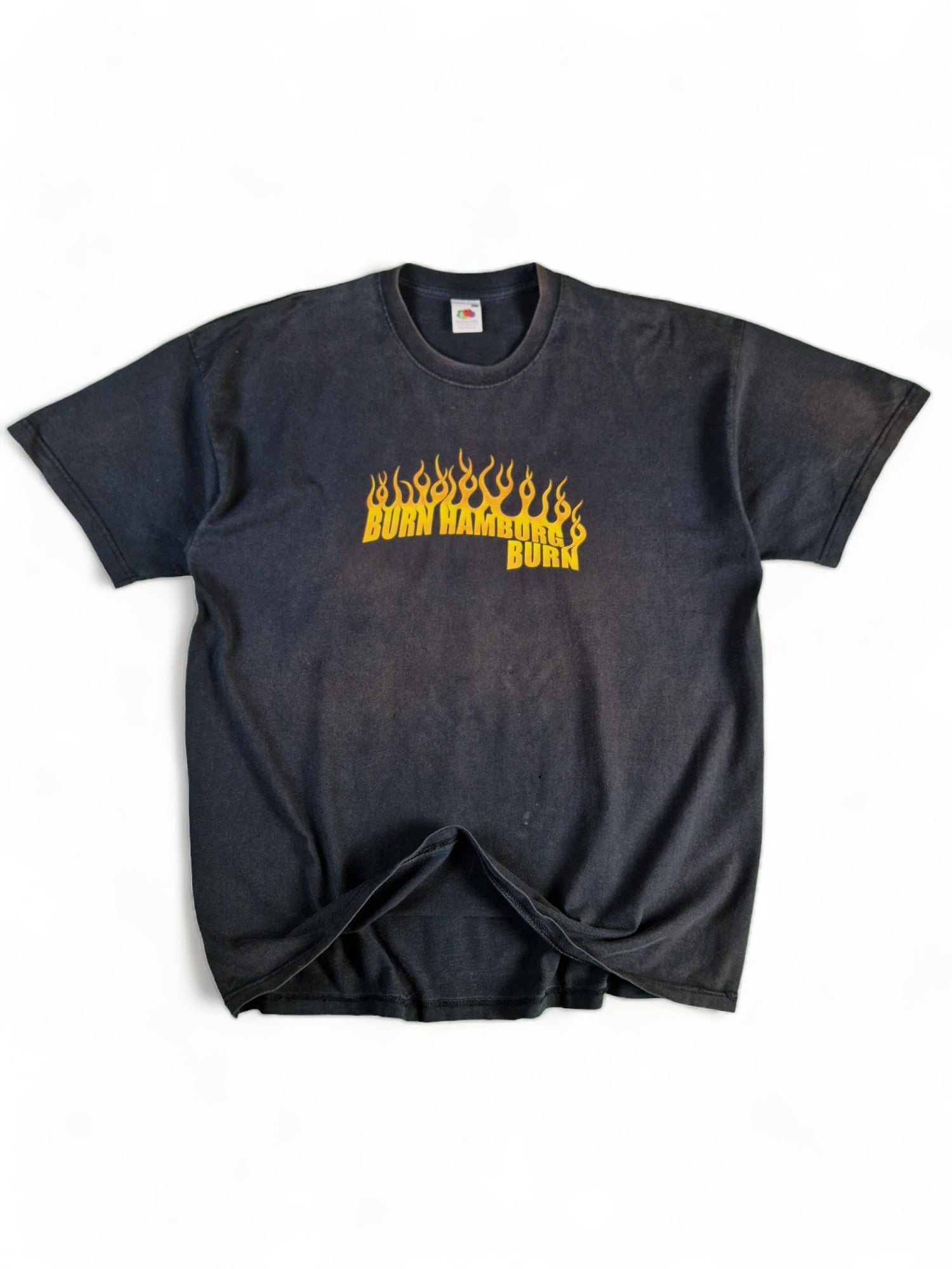 Fruit Of The Loom Shirt "Burn Hamburg Burn" Logo 2005 Schwarz XL - RareRags