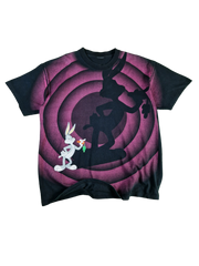 Vintage Wild Oats Shirt Bugs Bunny Warner Bros 1992 All Over Print Schwarz Pink  L-XL - RareRags