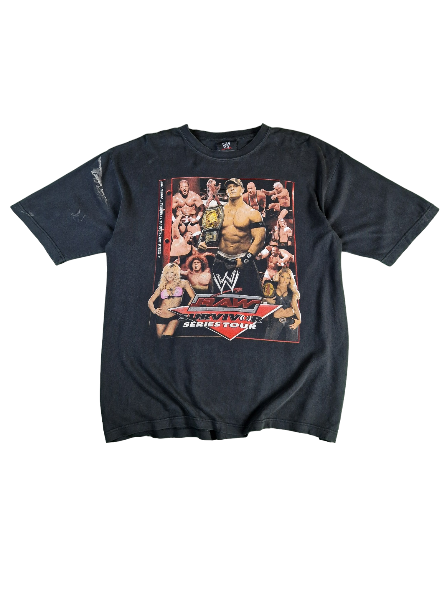 WWE Shirt Wrestling RAW Survivors Series Tour 2005 Schwarz XL - RareRags