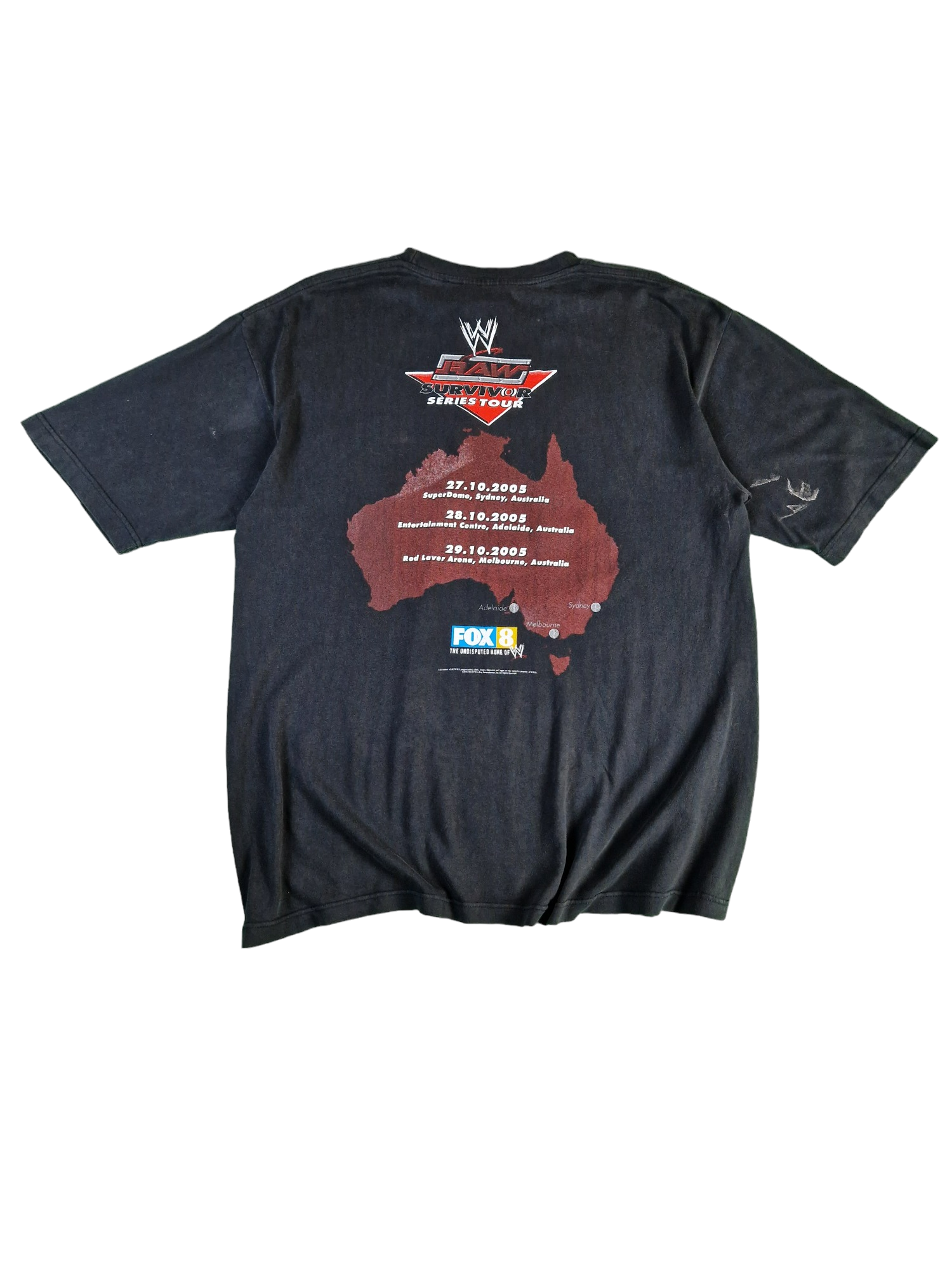WWE Shirt Wrestling RAW Survivors Series Tour 2005 Schwarz XL - RareRags