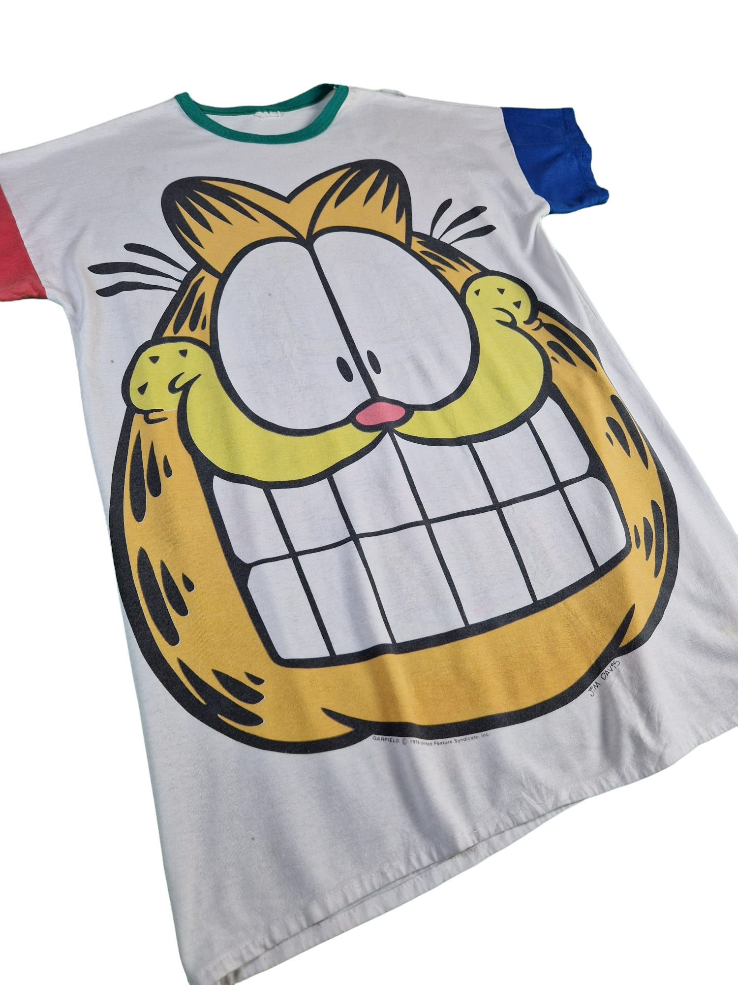 Vintage United Feature Syndicat Shirt Garfield 1978 Single Stitche Weiß L-XL - RareRags