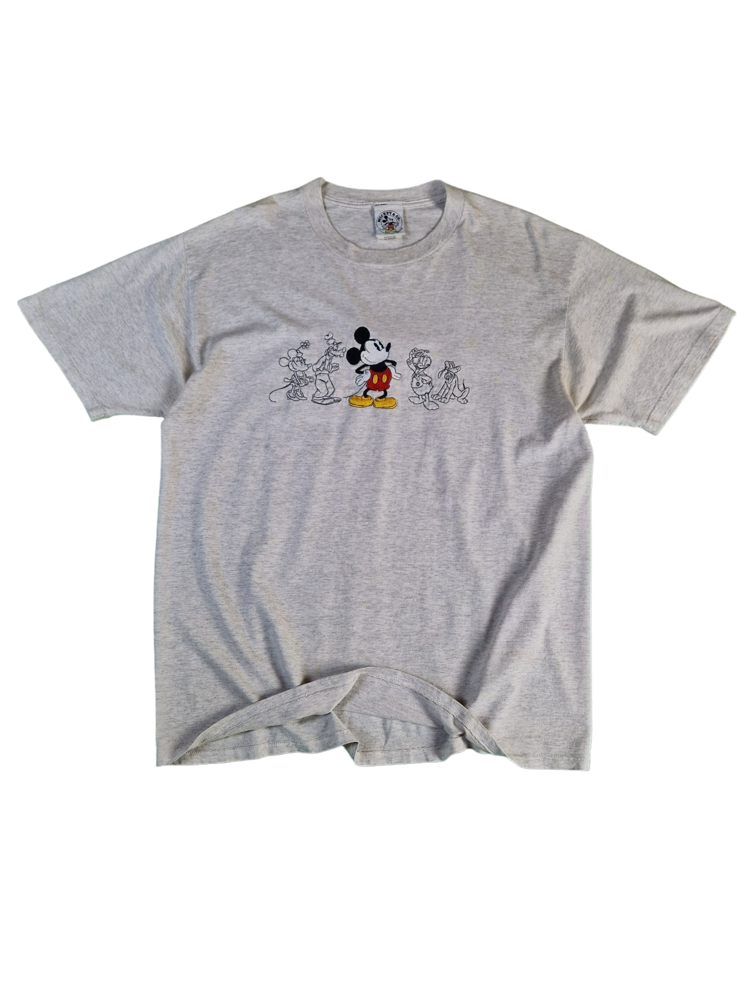 Vintage Disney Shirt Mickey & Co Made In USA Bestickt Grau XL - RareRags