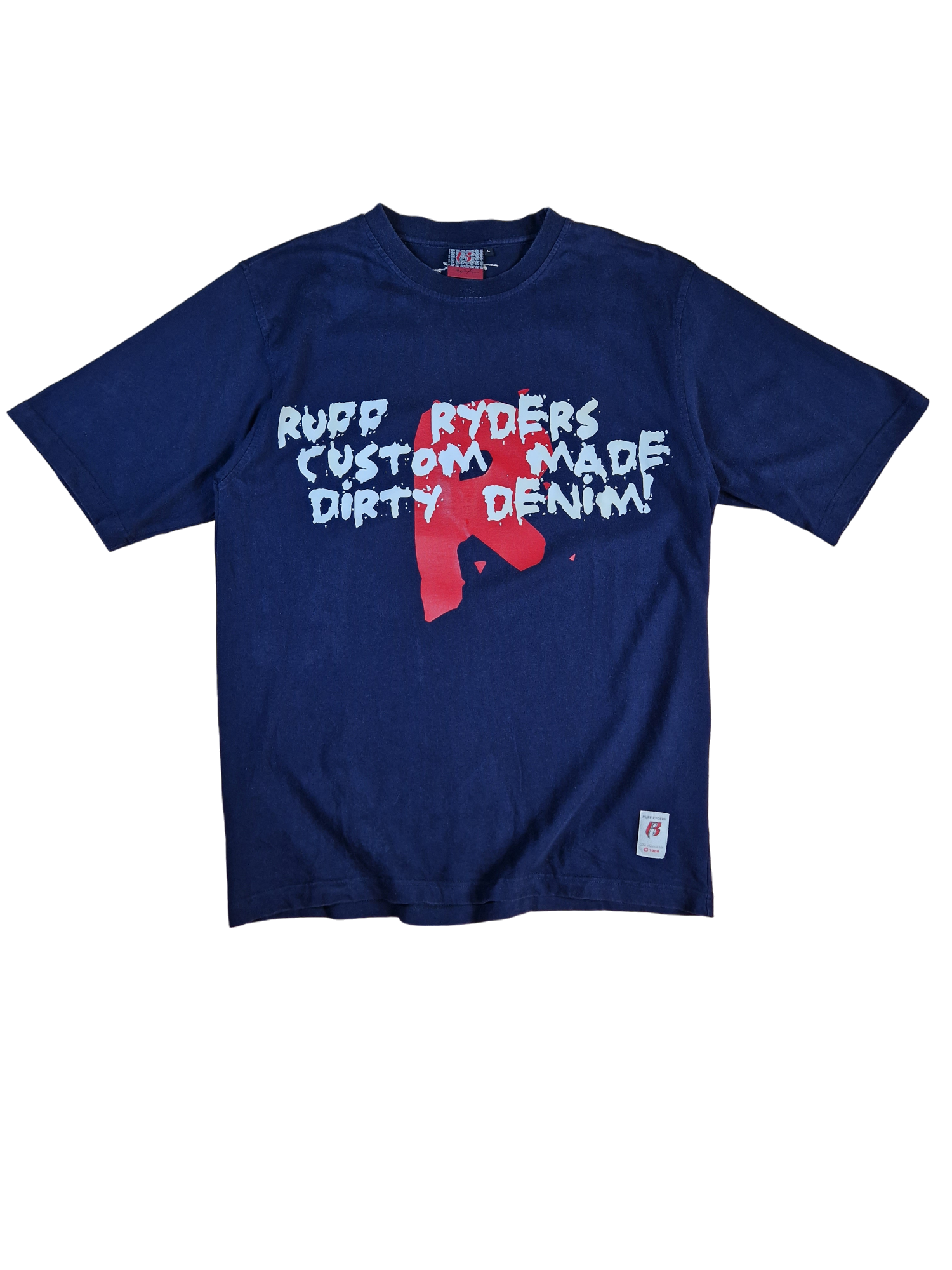 Vintage Shirt Ruff Ryders Dirty Denim HipHop Merch Dunkelblau L