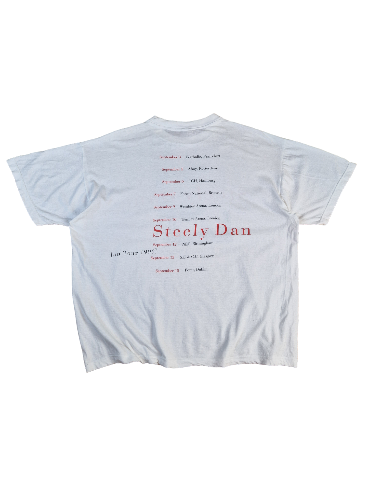 Vintage Giant Shirt Steely Dan On Tour 1996 Weiß XL
