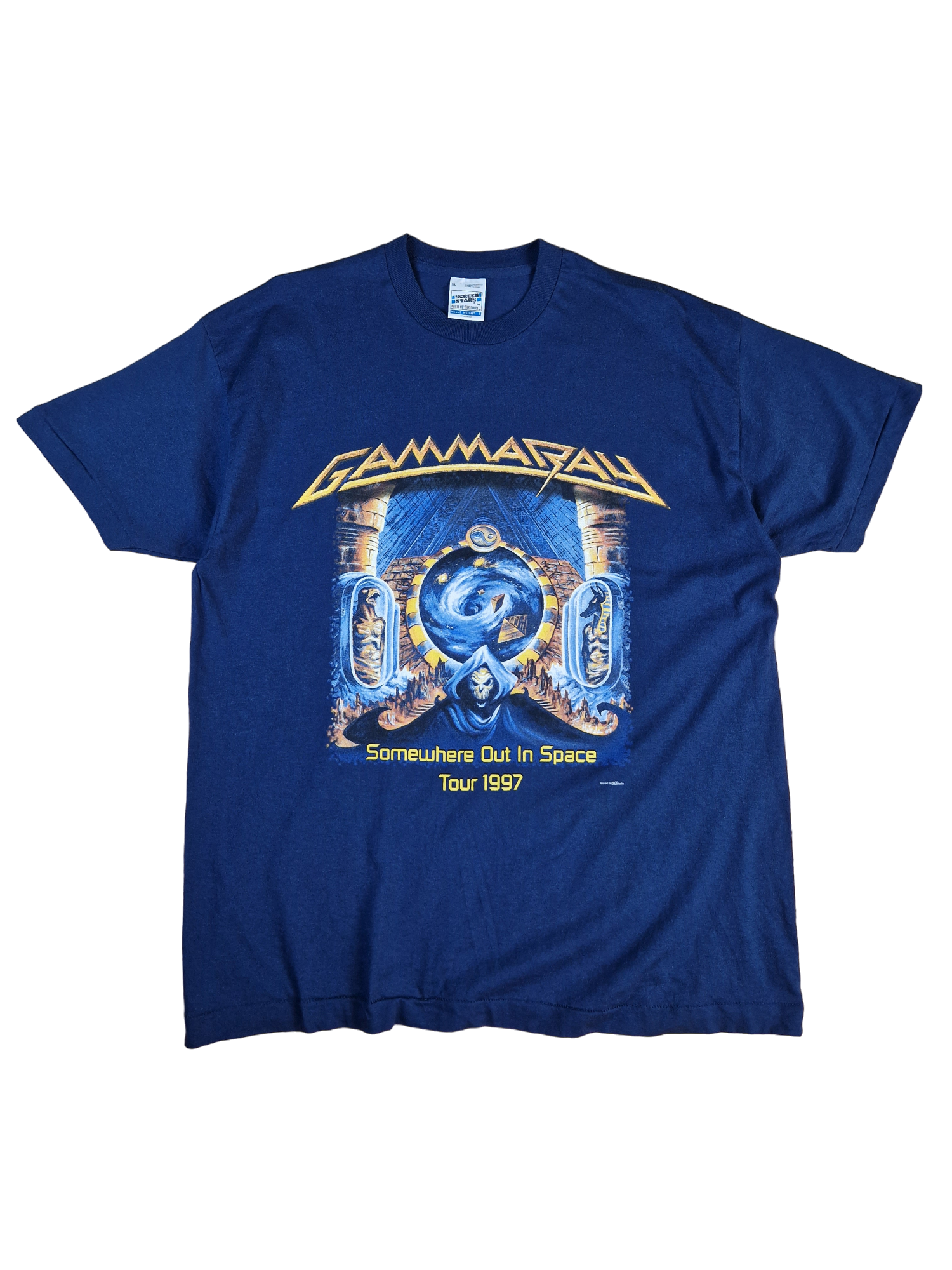 Vintage Screen Stars Shirt GammaRay "Somewhere Out In Space Tour 1997" Single Stitch DunkelblauXL