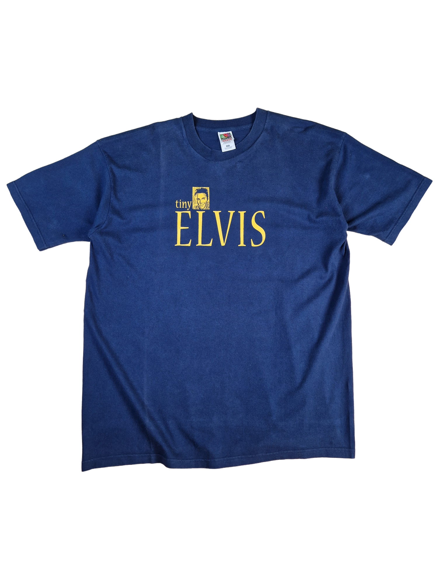 Vintage Fruit Of The Loom Shirt Tiny Elvis Dunkelblau XXL - RareRags