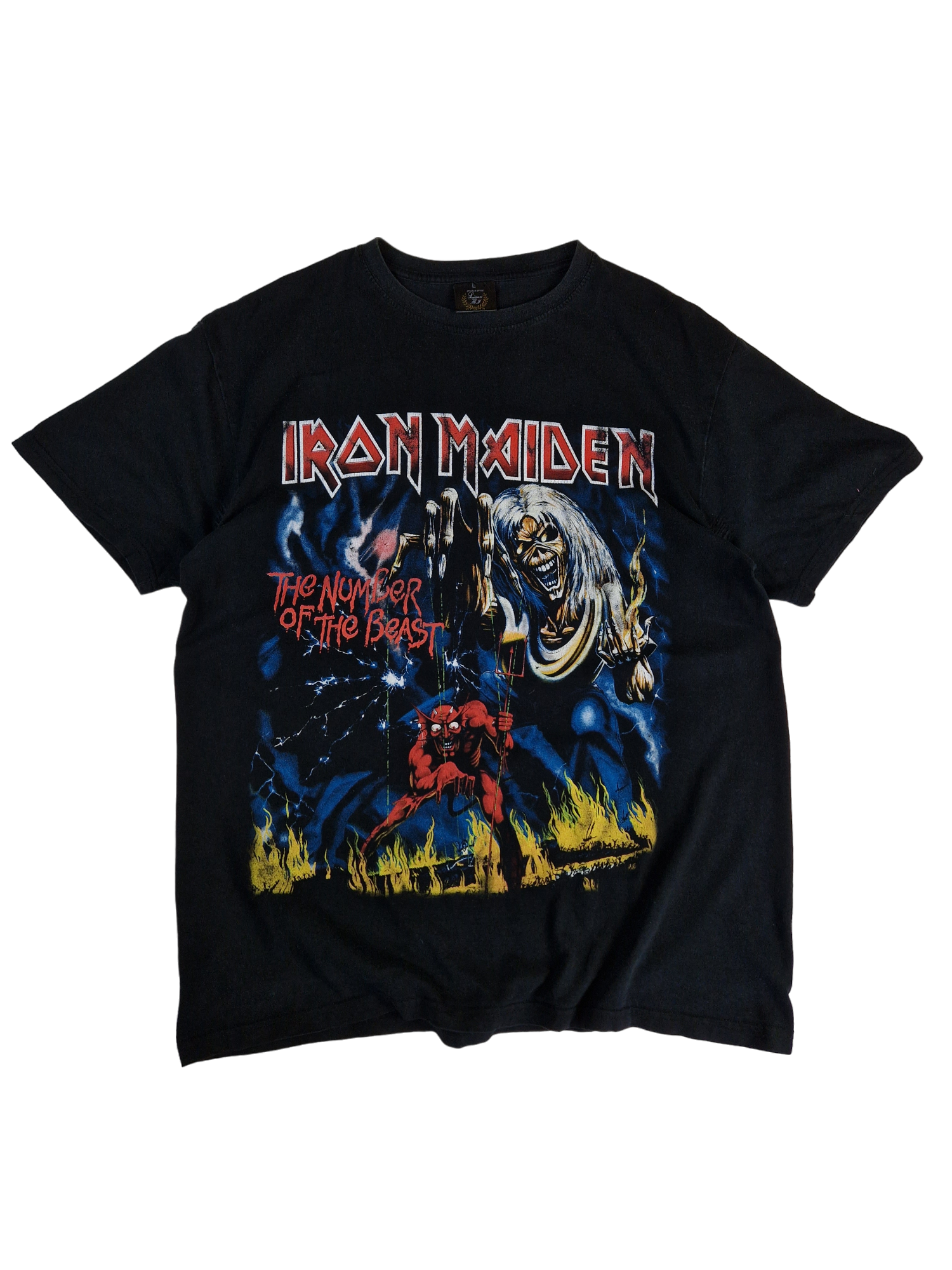 Italian Style Shirt Iron Maiden "The Number Of The Beast" Schwarz L