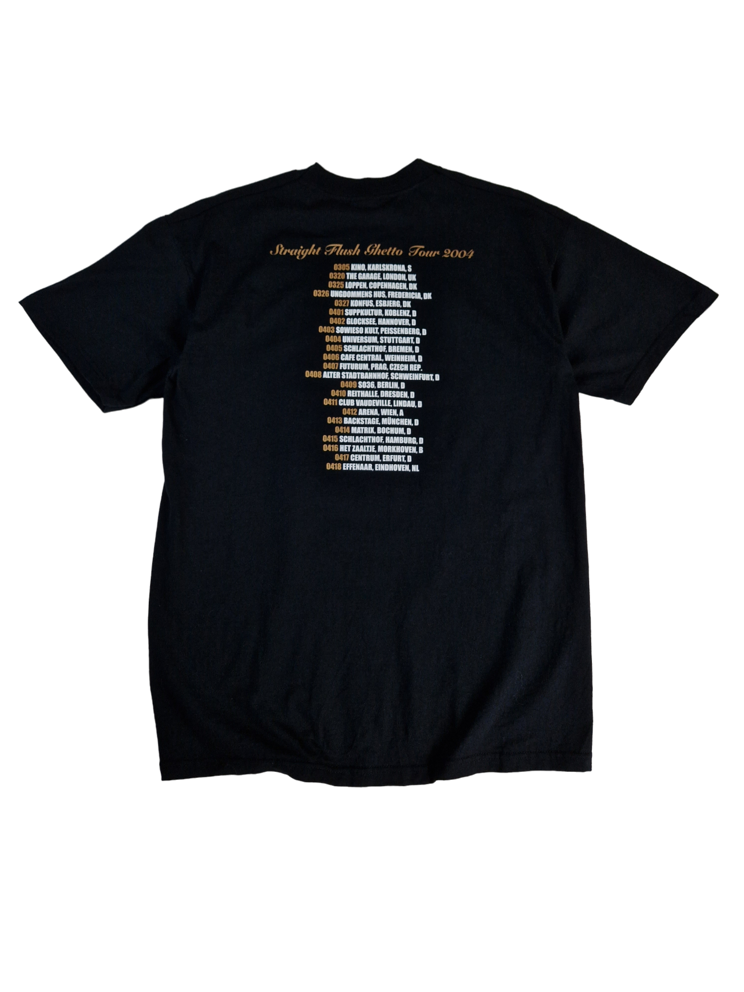 Fruit Of The Loom Shirt The Bones Tour 2004 "Straight flush ghetto" Punk Schwarz M
