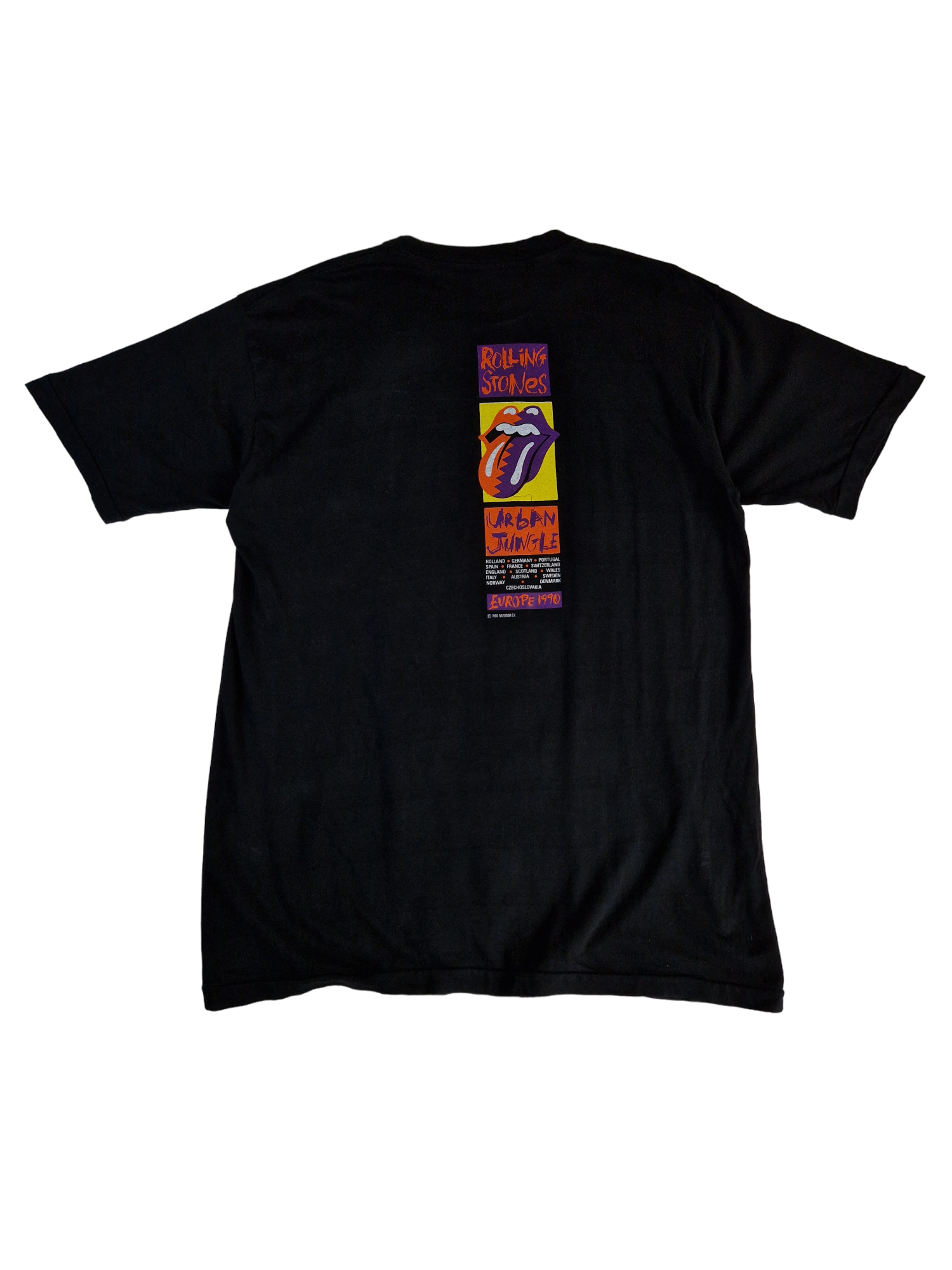 Rare! Vintage Shirt Rolling Stones Europe Tour 1990 "Urban Jungle" Single Stitch Schwarz XL