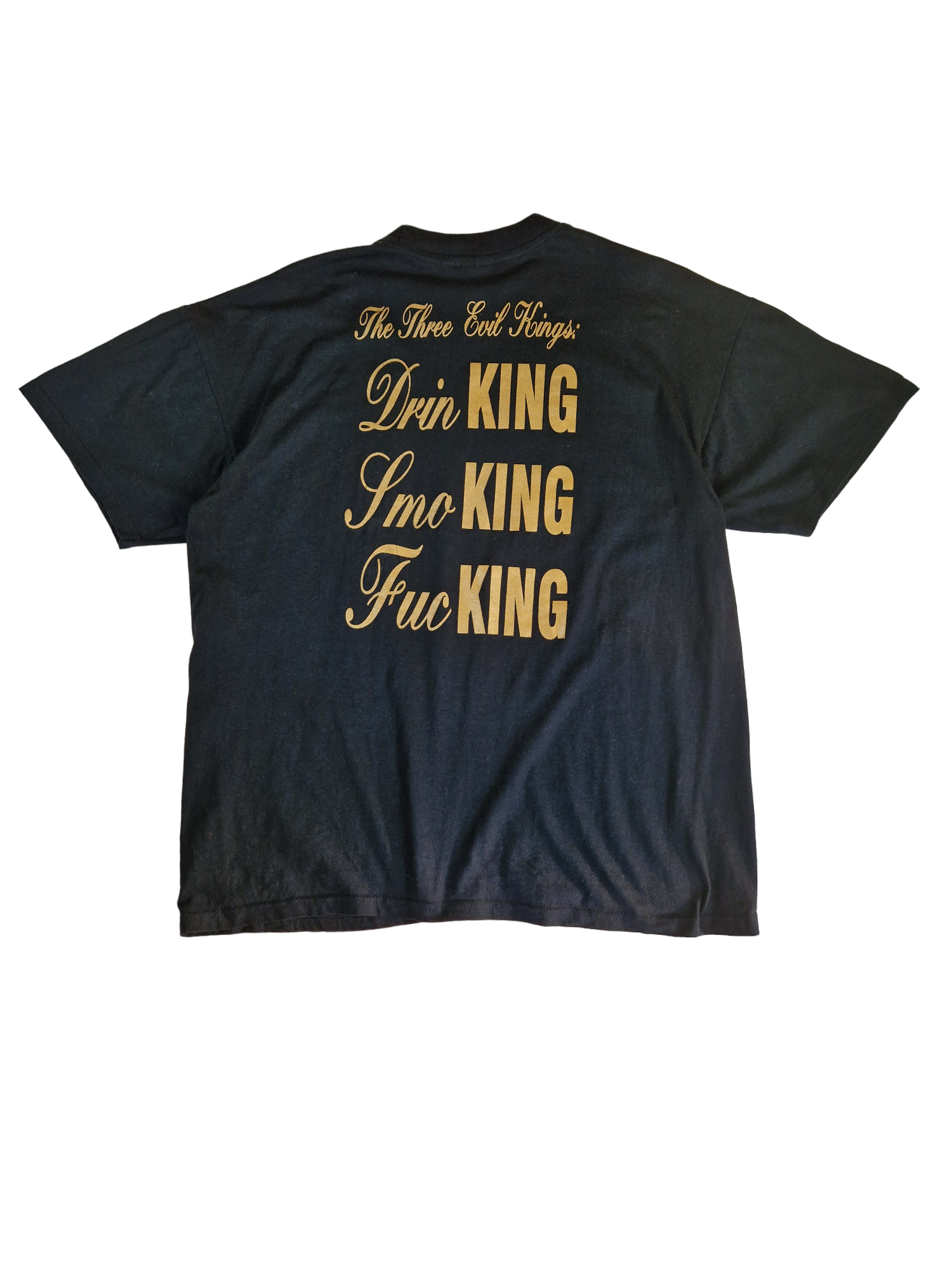 Vintage B&C Shirt Donald Dark "The Three Evil Kings" Punk/Metal Deutsch Schwarz L - RareRags
