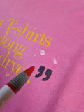 Vintage Fruit Of The Loom Shirt Virginia Slims "Wet T-Shirts Belong In The Dryer" Made In USA Rosa XL
