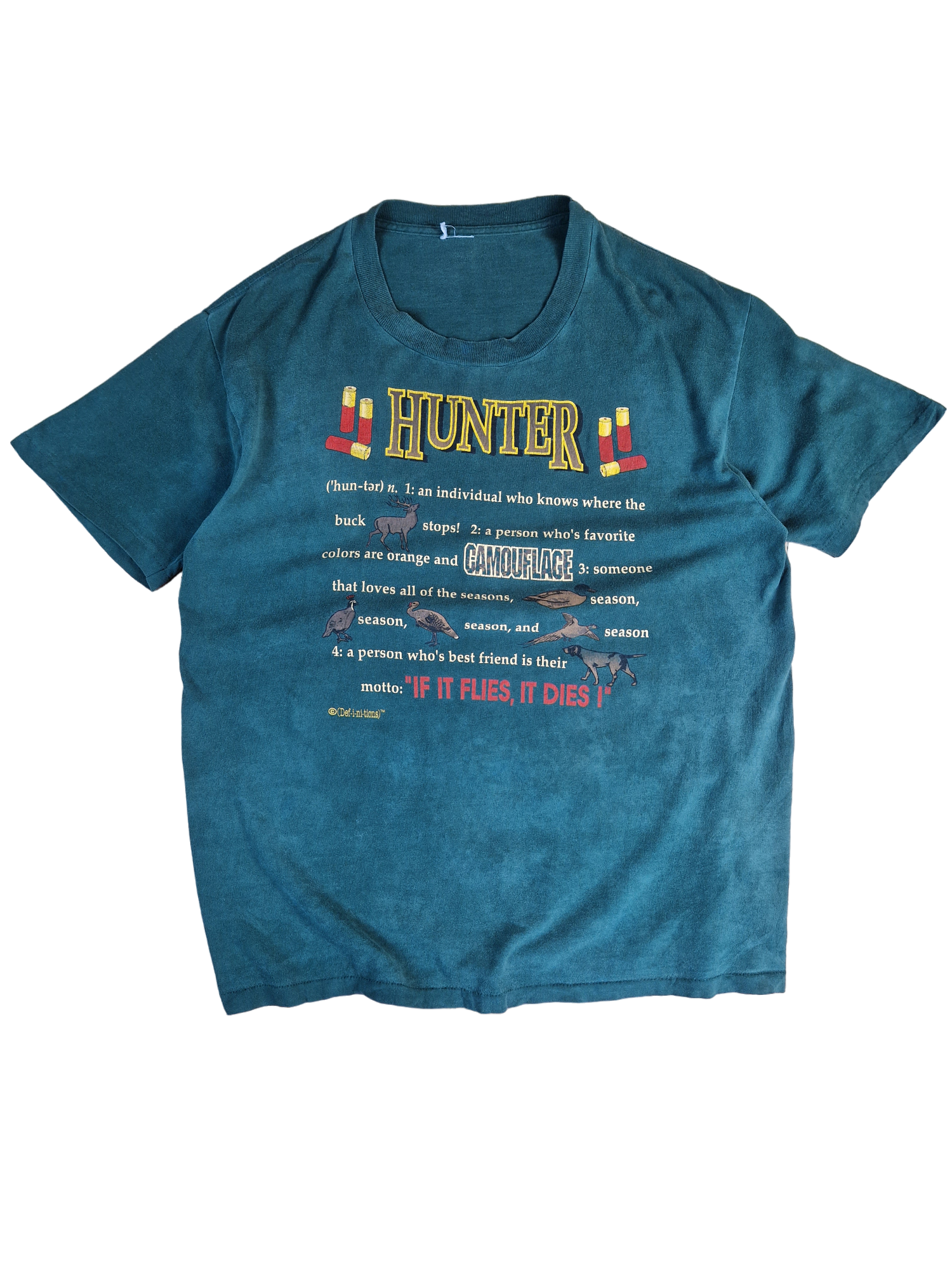 Vintage Def-i-ni-tions Shirt Hunter Single Stitch Grün XL-XXL - RareRags