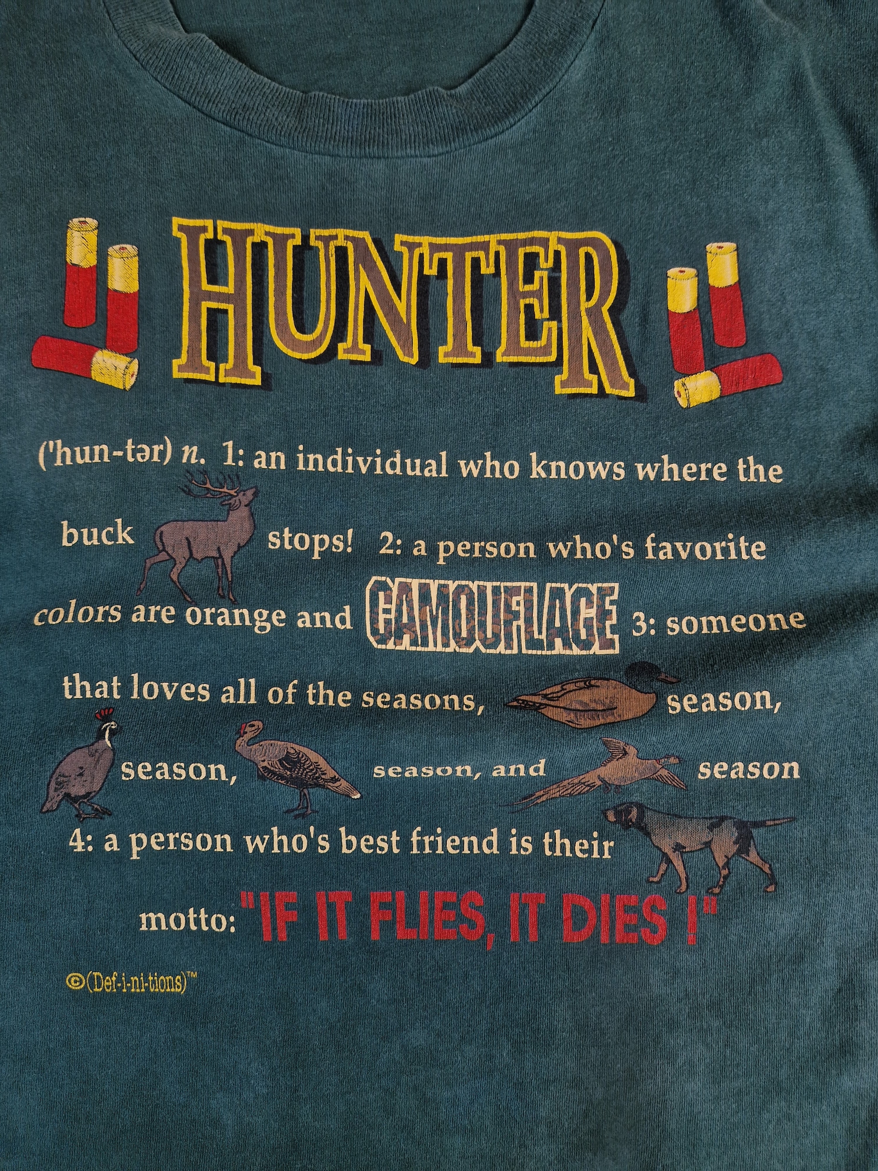 Vintage Def-i-ni-tions Shirt Hunter Single Stitch Grün XL-XXL - RareRags