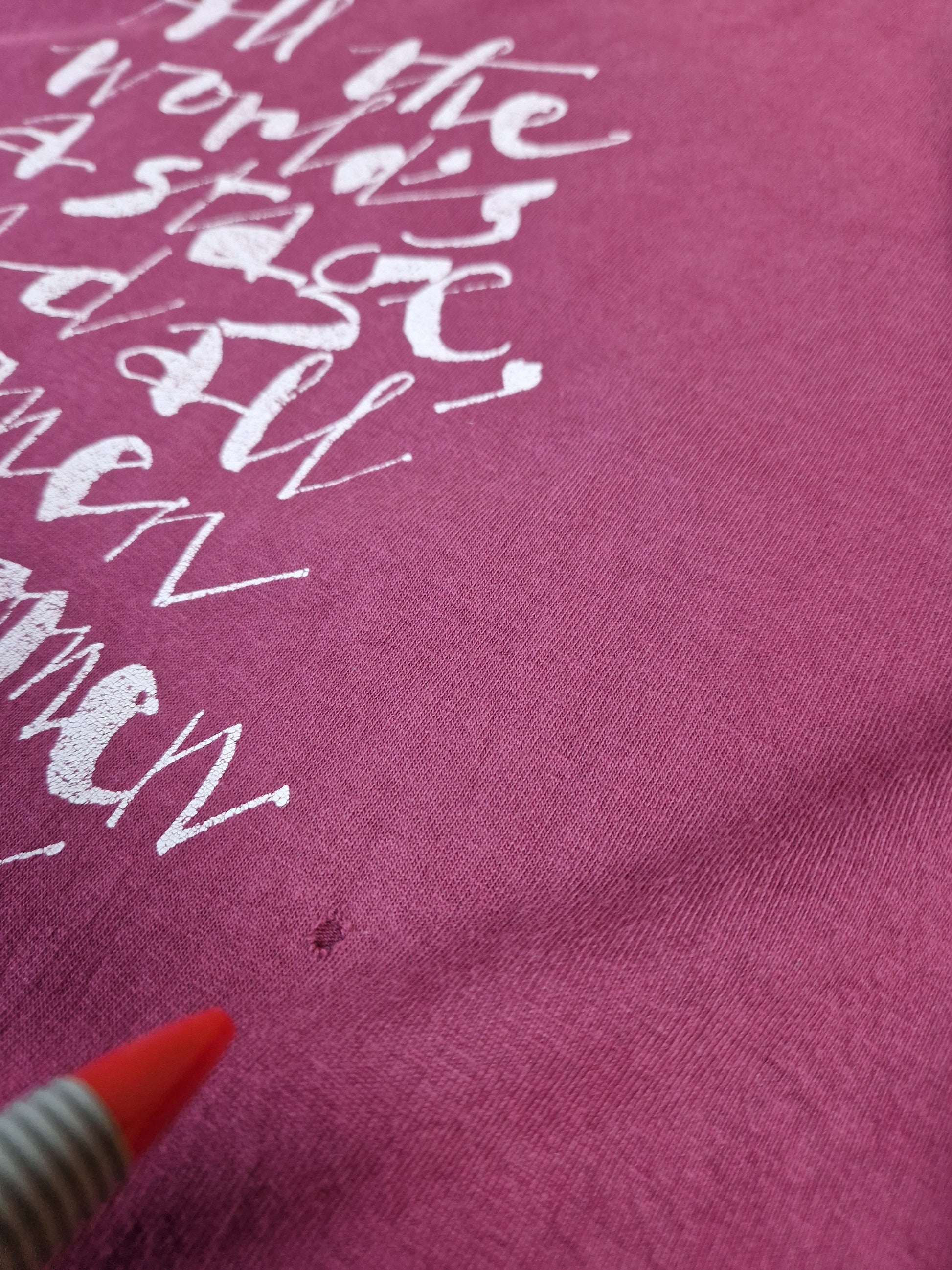 Vintage Screen Stars Shirt Shakespeares Globe "All The World's A Stage..." Single Stitch Made In Ireland Rot L - RareRags